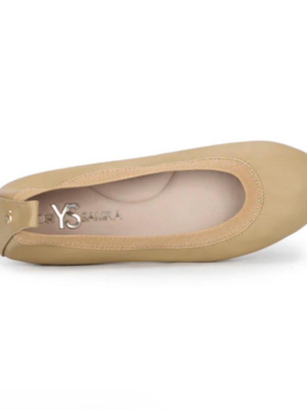 Yosi Samra Foldable Ballet Flat in Latte Leather